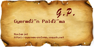 Gyermán Palóma névjegykártya
